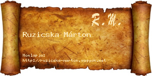 Ruzicska Márton névjegykártya