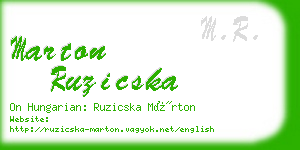 marton ruzicska business card